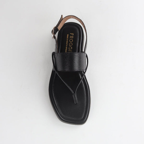 Froggie Shoes Shoes Toe Thong flat sandal in Black - 12868