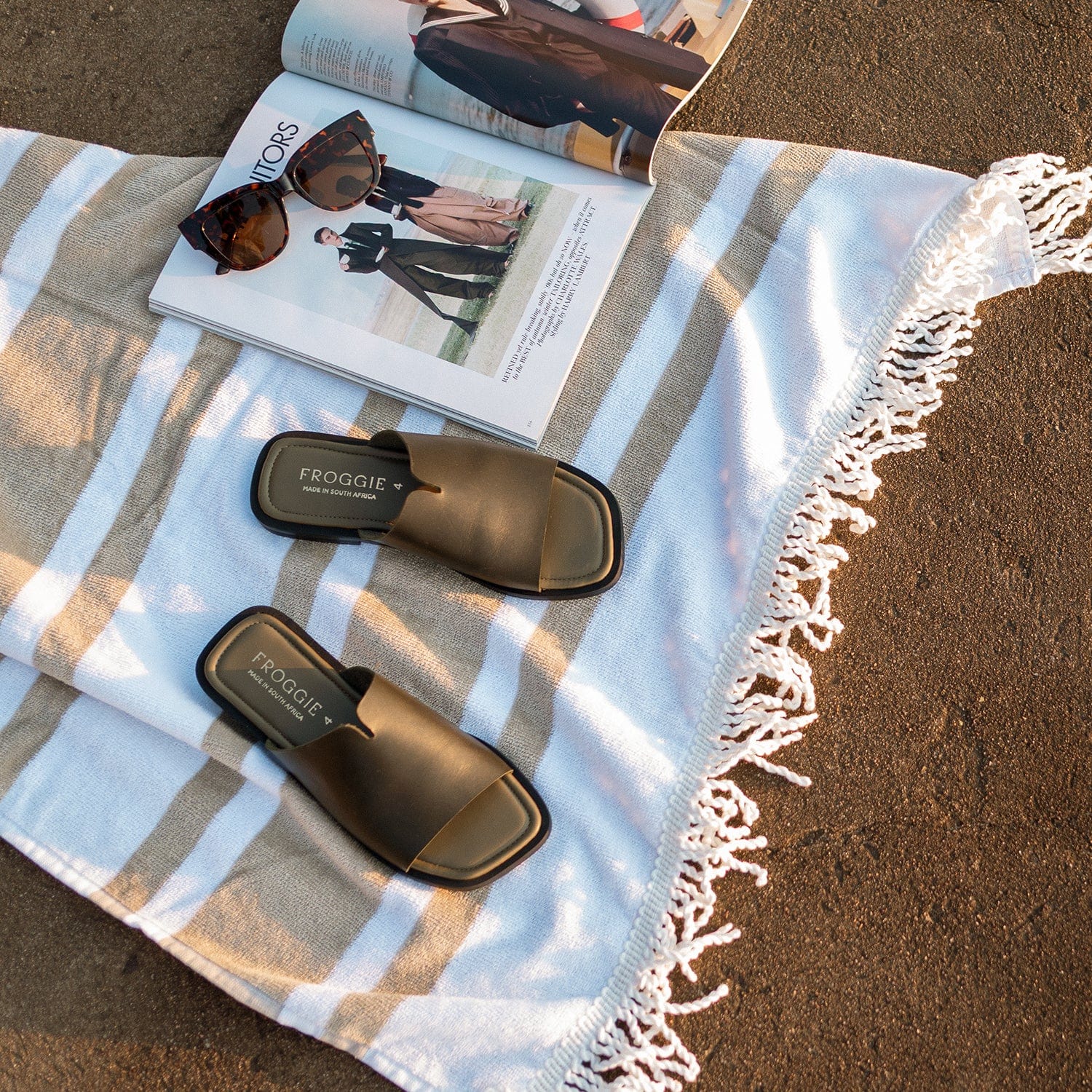 Froggie Shoes Shoes Unlined Leather Slide in Forest - 12862