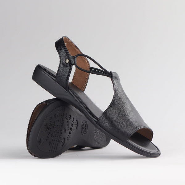 Froggie Shoes Shoes Wider Fit Sandal in Black - 12140