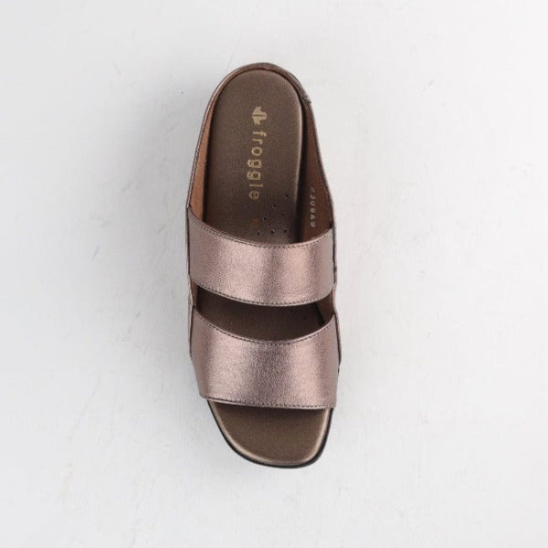 Froggie Shoes Slip-on Mule Sandal in Lead Pearl- 12317