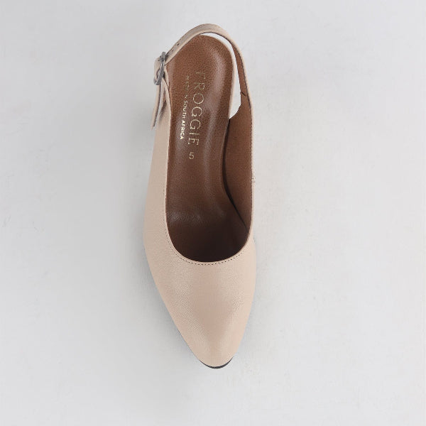 Froggie Shoes Shoes Block Heel Slingback in Ivory - 12790