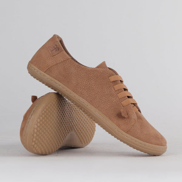 Froggie Shoes Shoes Lace-up Barefoot Shoe with Removable Footbed in Tobacco - 12828