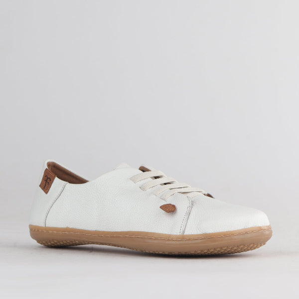 Froggie Shoes Shoes Lace-up Barefoot Shoe with Removable Footbed in White - 12828