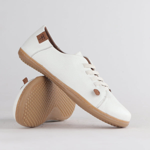 Froggie Shoes Shoes Lace-up Barefoot Shoe with Removable Footbed in White - 12828