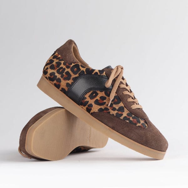 Froggie Shoes Shoes Lace -Up Sleek Retro Sneaker in Cheetah Print Multi - 12805
