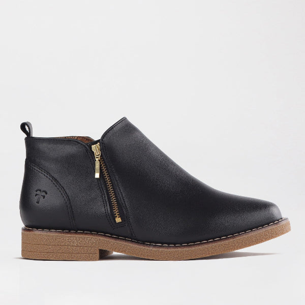 Froggie Shoes Shoes C36 / Black Multi / 12777 Ankle Boot with Gold Zip in Black Multi - 12777