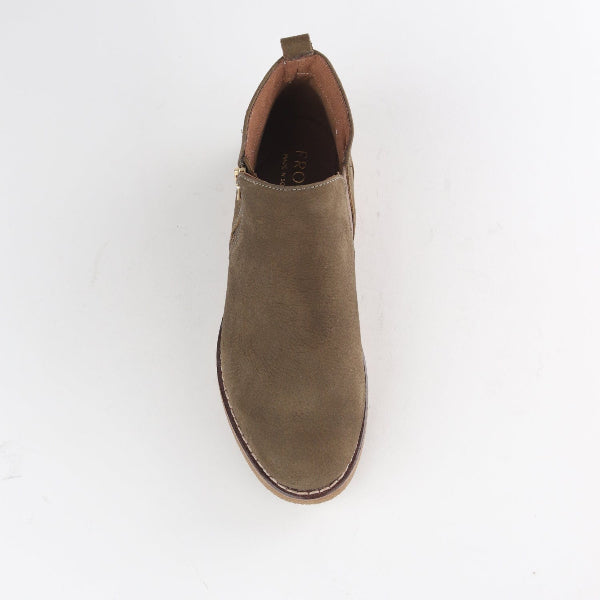 Froggie Shoes Shoes Ankle Boot with Gold Zip in Forest - 12777