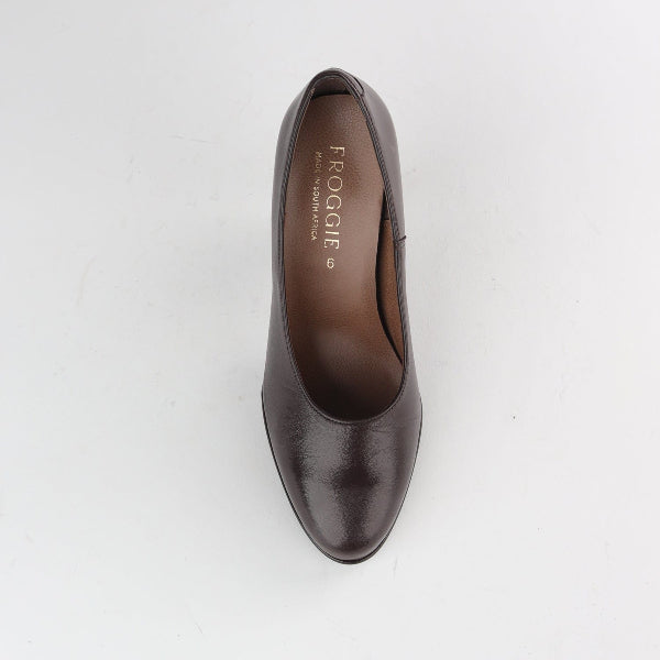 Froggie Shoes Shoes Stiletto Court Shoe in Nude Ebony - 12825