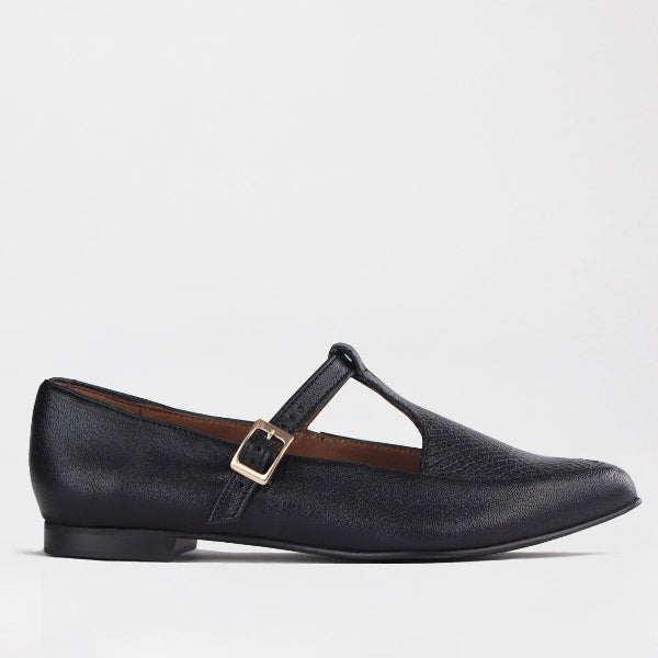 Froggie Shoes Shoes 3 / Black / 12783 Flat Pointed T-bar Pump in Black - 12783
