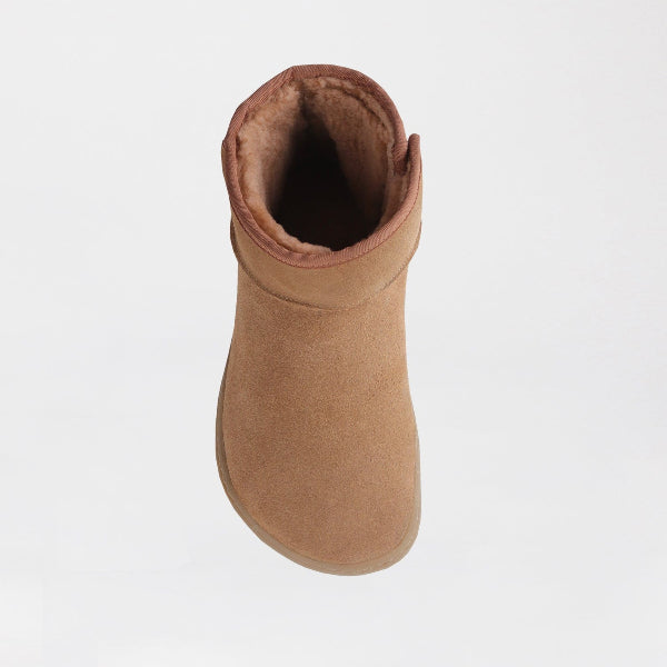 Froggie Shoes Shoes Barefoot sheepskin mini-Boot in Tan suede - 12879