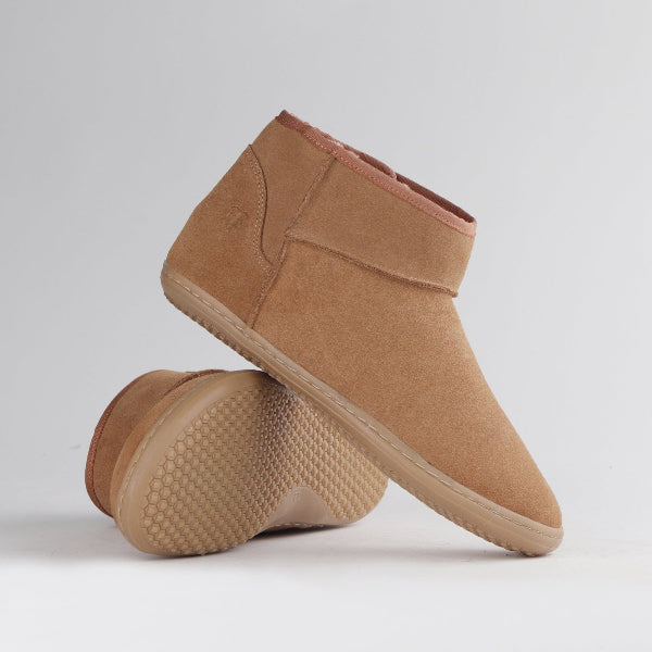 Froggie Shoes Shoes Barefoot sheepskin mini-Boot in Tan suede - 12879