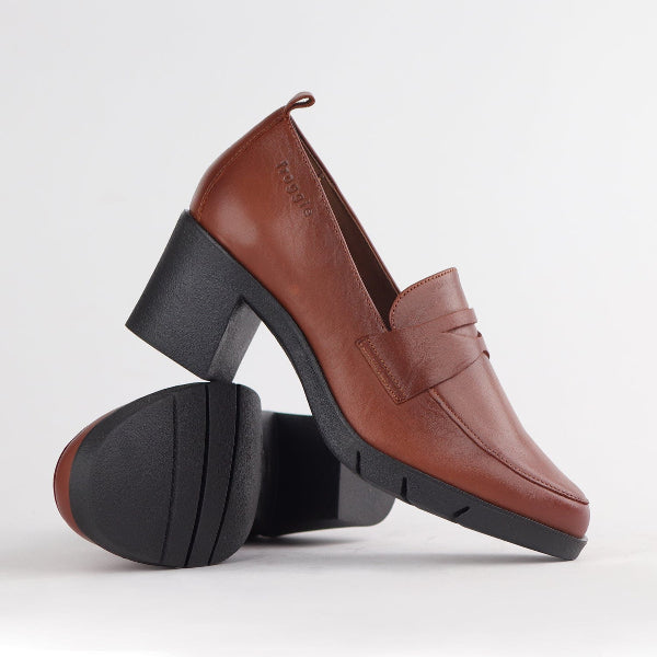 Froggie Shoes Shoes Chunky Loafers in Chestnut - 12622
