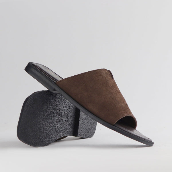 Froggie Shoes Shoes Open Toe Mule in Brown Suede - 12970