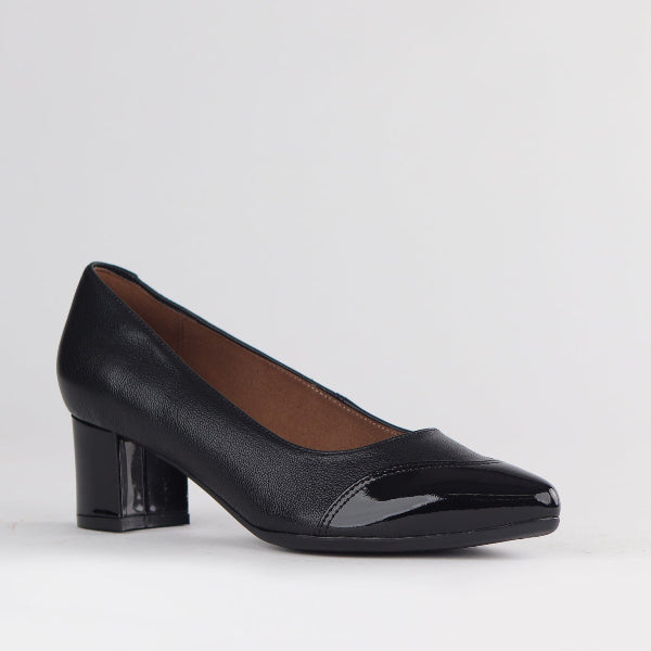 Froggie Shoes Shoes Pointed Block Heel Court Shoe in Black multi1 - 12611