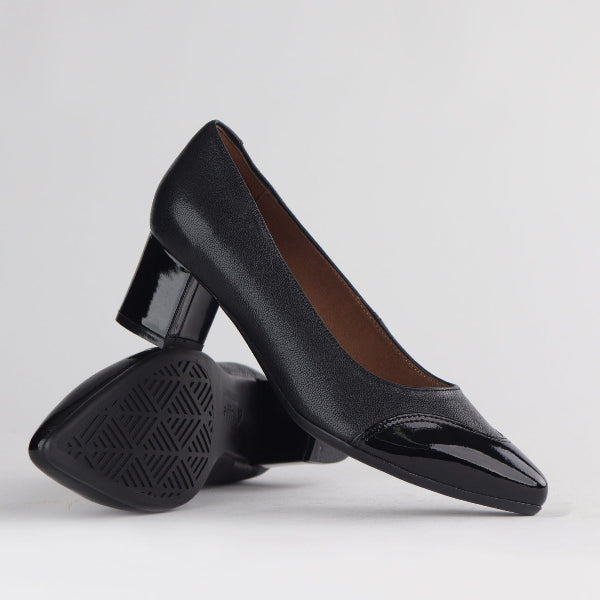 Froggie Shoes Shoes Pointed Block Heel Court Shoe in Black multi1 - 12611