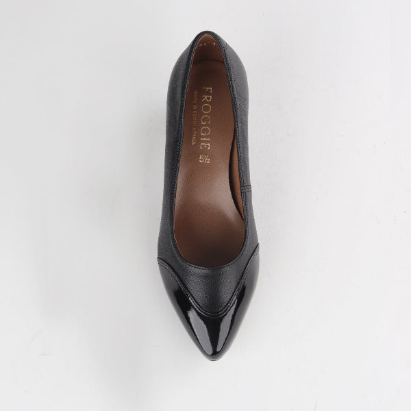Froggie Shoes Shoes Pointed Block Heel Court Shoe in Black multi1 - 12611