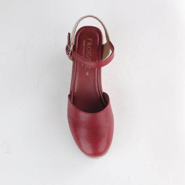 Froggie Shoes Shoes Slingback Wedge Sandal Red Multi - 10609