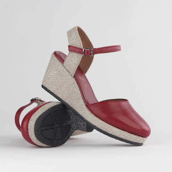 Froggie Shoes Shoes Slingback Wedge Sandal Red Multi - 10609