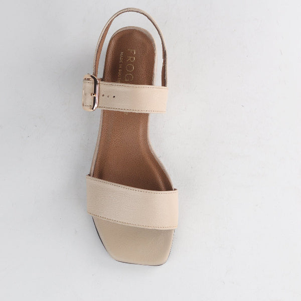 Froggie Shoes Shoes Block Heel Sandal in Ivory - 12408