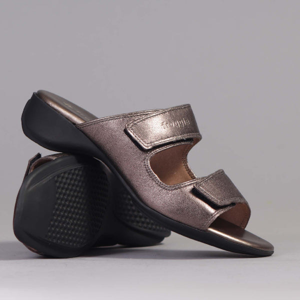 Factory Shop Shoes Mule Sandal in Lead Matallic - 12557