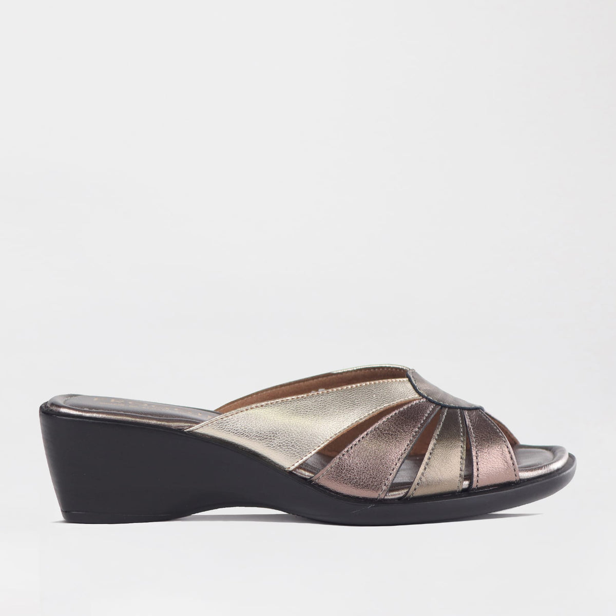 Factory Shop Sandals C36 / Lead Metallic / 13129 Wedge Mule Sandal