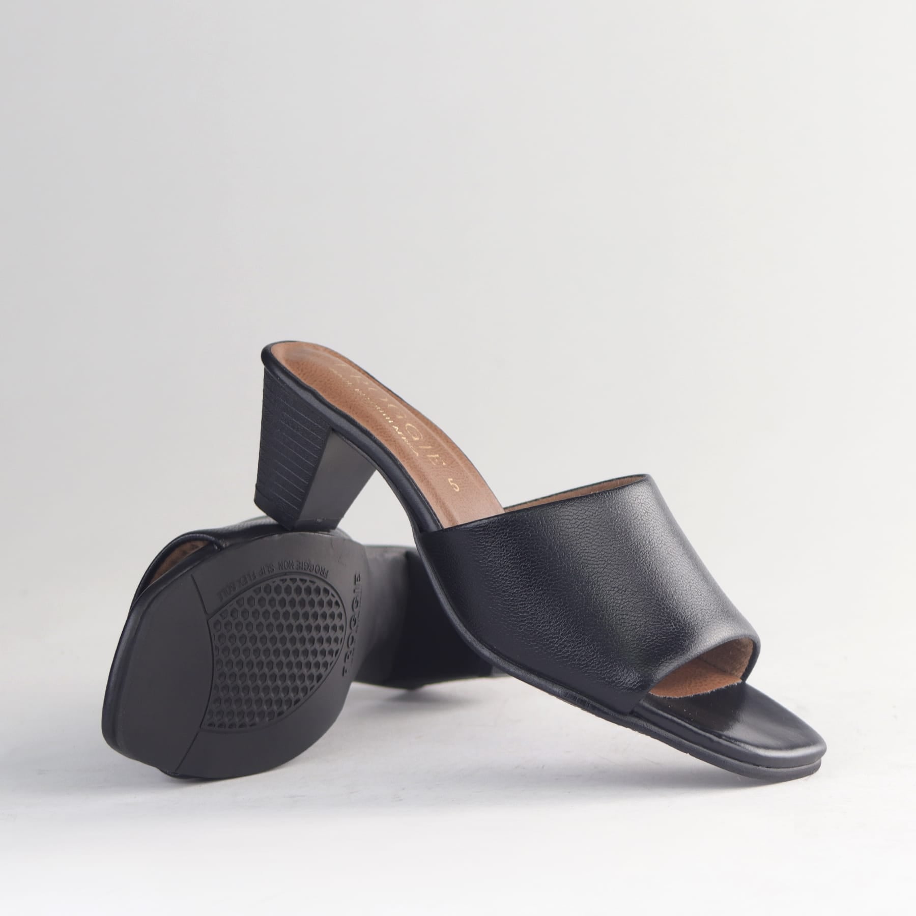 Factory Shop Sandals Cube Heel Mule
