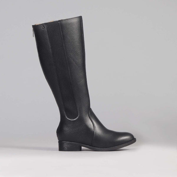 Factory Shop Shoes C36 / Black / 12645 Knee high Flat Boot in Black - 12645