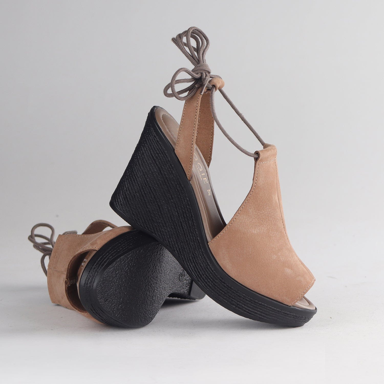 Factory Shop Shoes Lace-Up Wedge Sandal - 12821