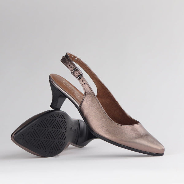 Factory Shop Shoes Slingback Kitten Heel in Lead Multi - 12576