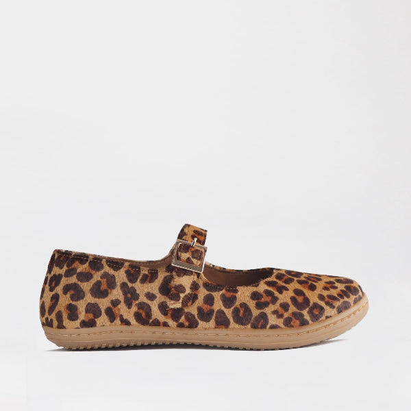 Froggie Women’s Barefoot Mary Jane- Removable Footbed- Cheetah Print Leather 12972 - side
