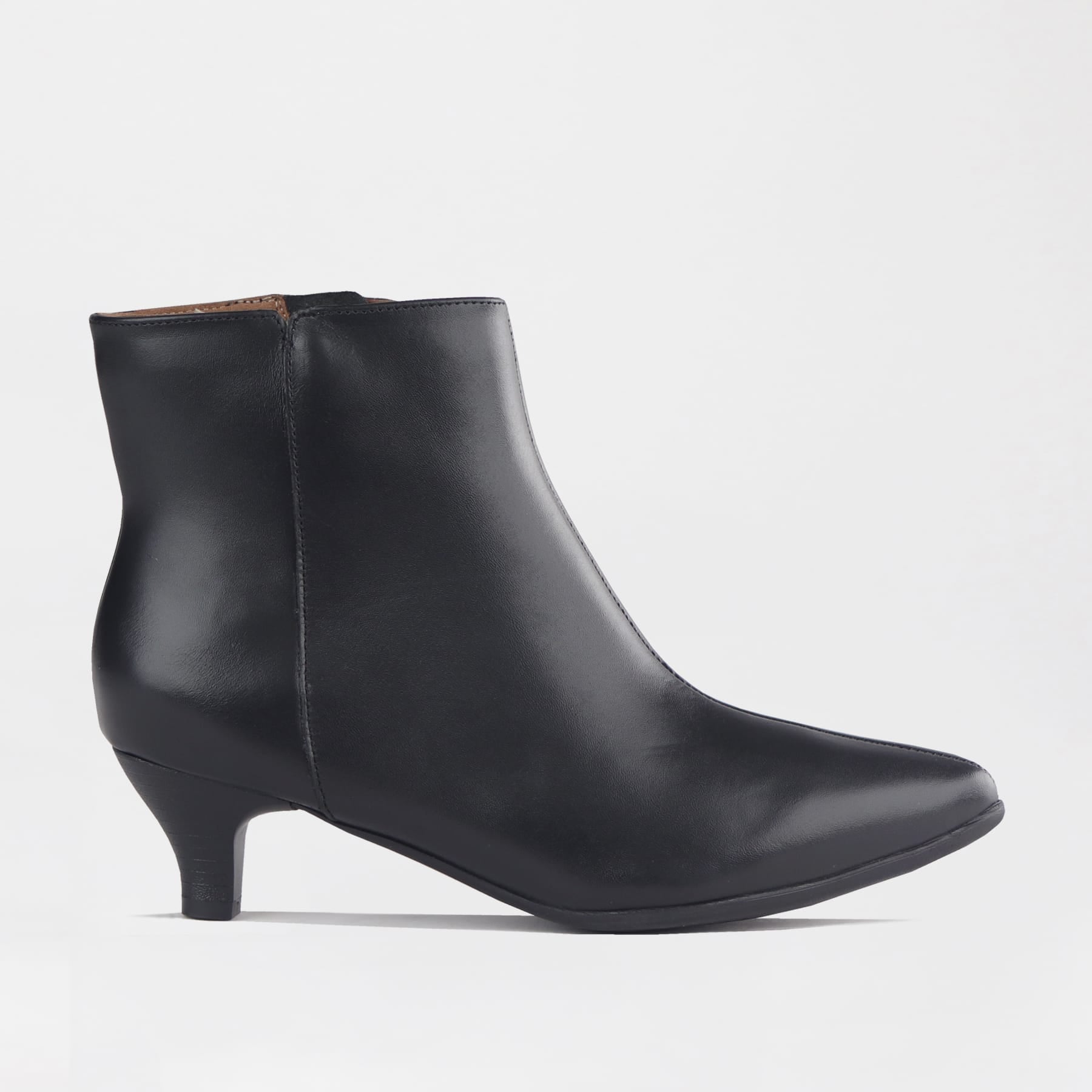 Froggie Shoes Ankle Boots 3 / Black / 12983 Froggie Women’s Kitten Heel Ankle Boot Black Leather - 12983