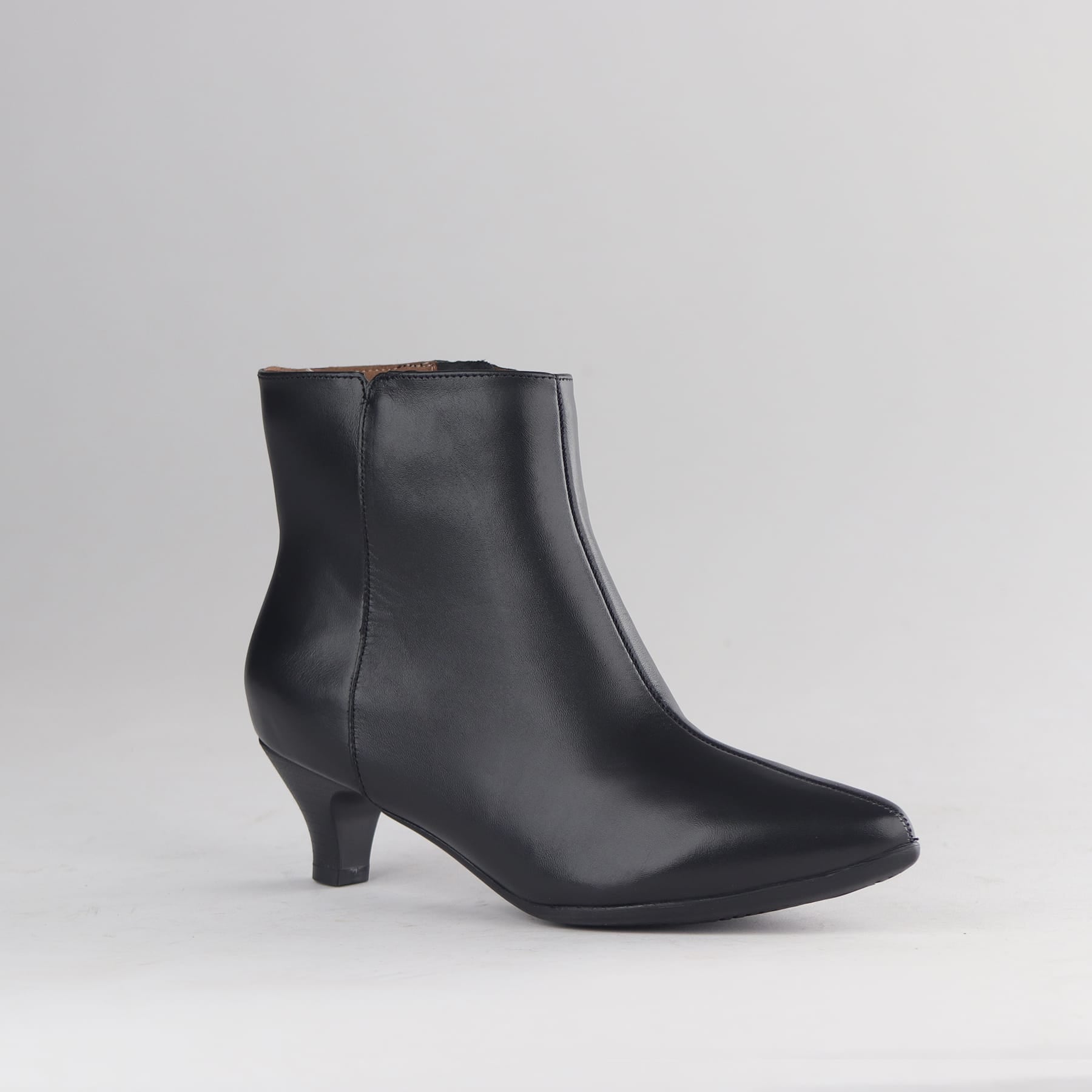 Froggie Shoes Ankle Boots Froggie Women’s Kitten Heel Ankle Boot Black Leather - 12983