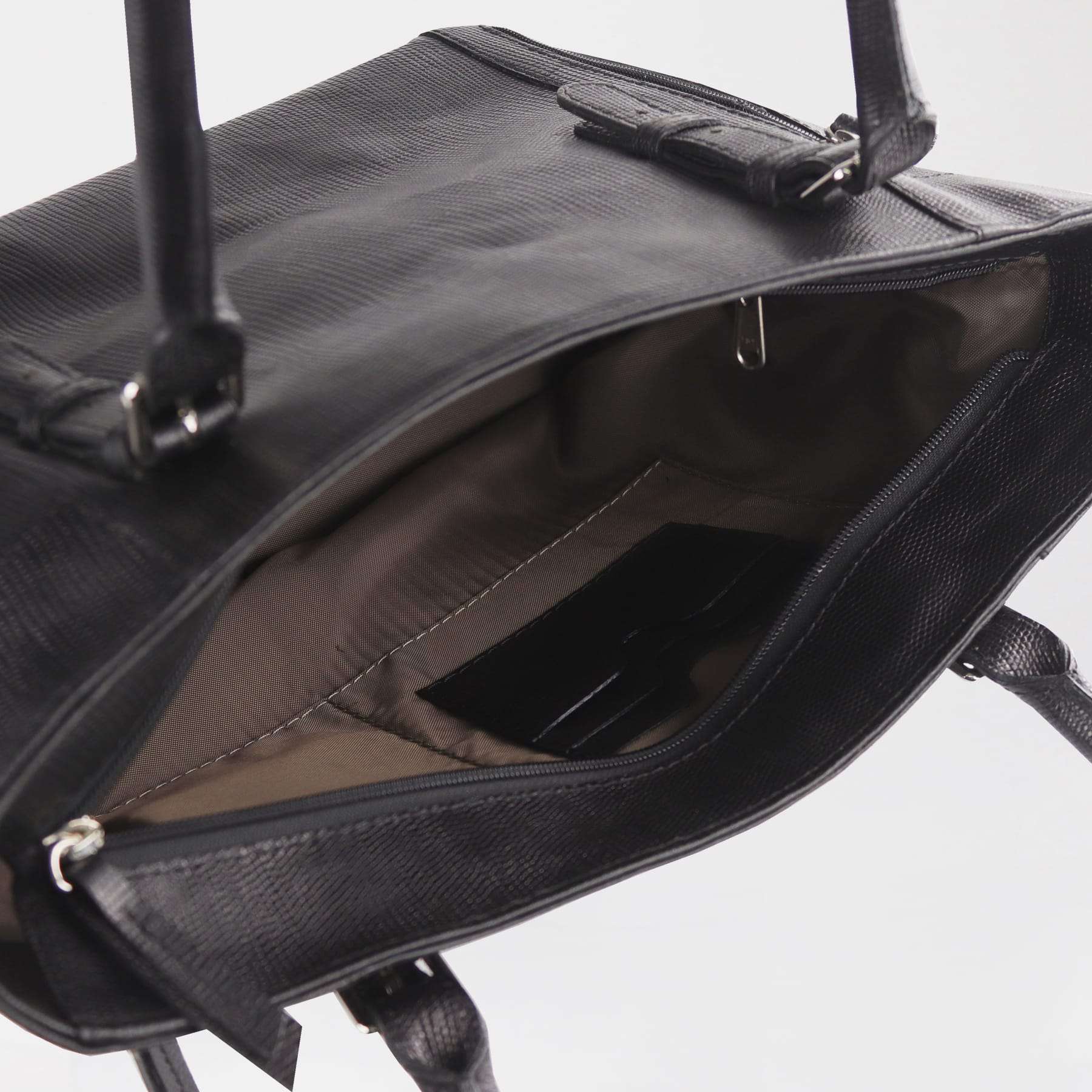 Froggie Shoes Bag non / Black / 202-955 Bella Bianca Black Textured Tote Bag