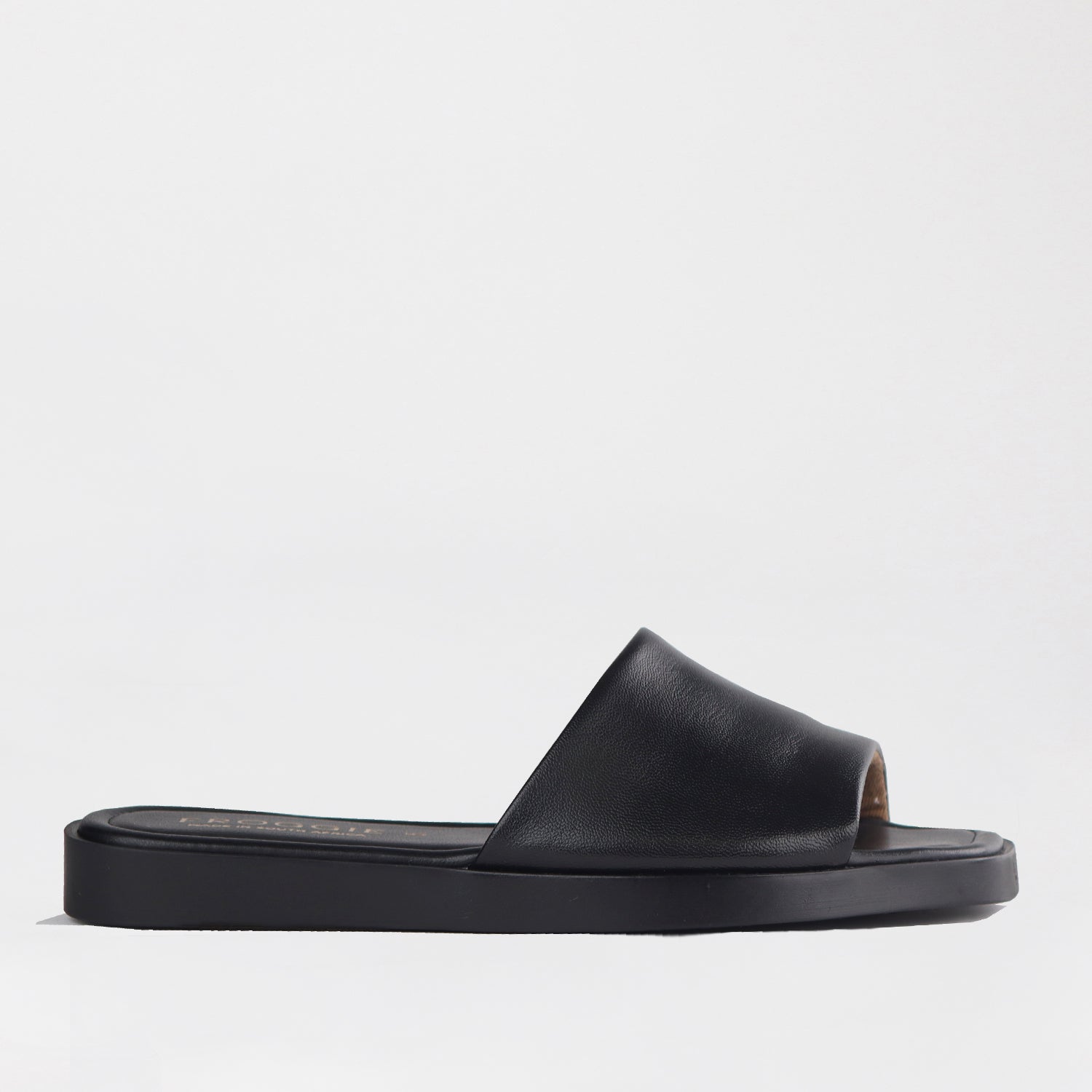Froggie Shoes Shoes 3 / Black / 12865 Mule Flat Sandal in Black - 12865