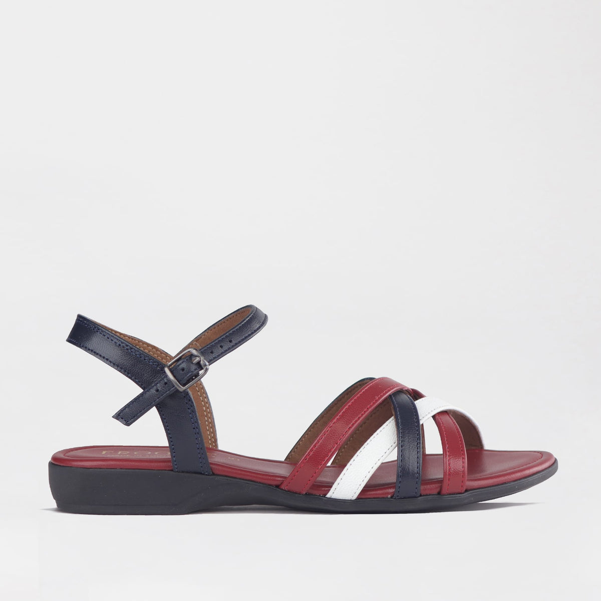 Froggie Shoes Shoes 3 / Navy Multi / 13062 Strappy Flat Sandal