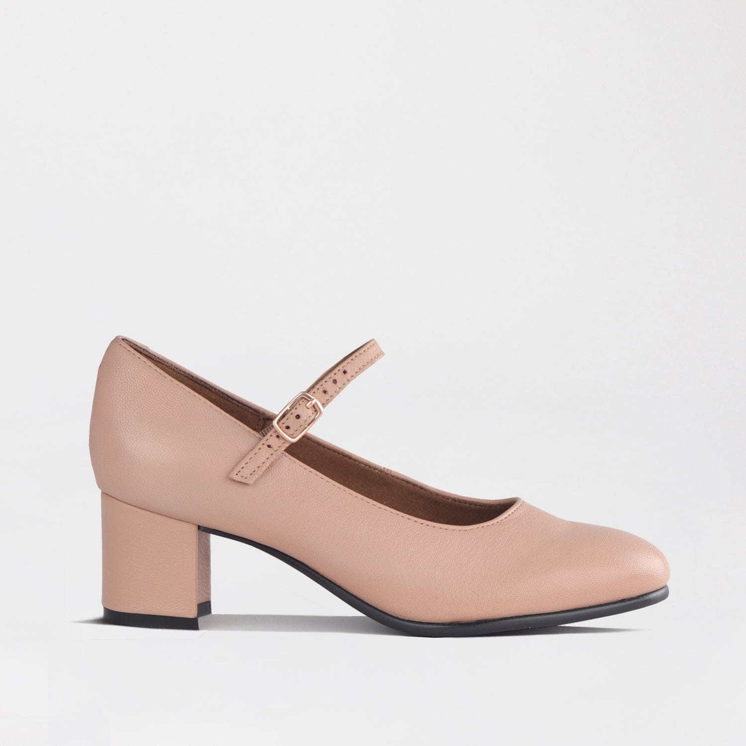 Froggie Shoes Shoes 3 / Nude / 13020 Mary Jane With Block Heel in Porcelain - 13020