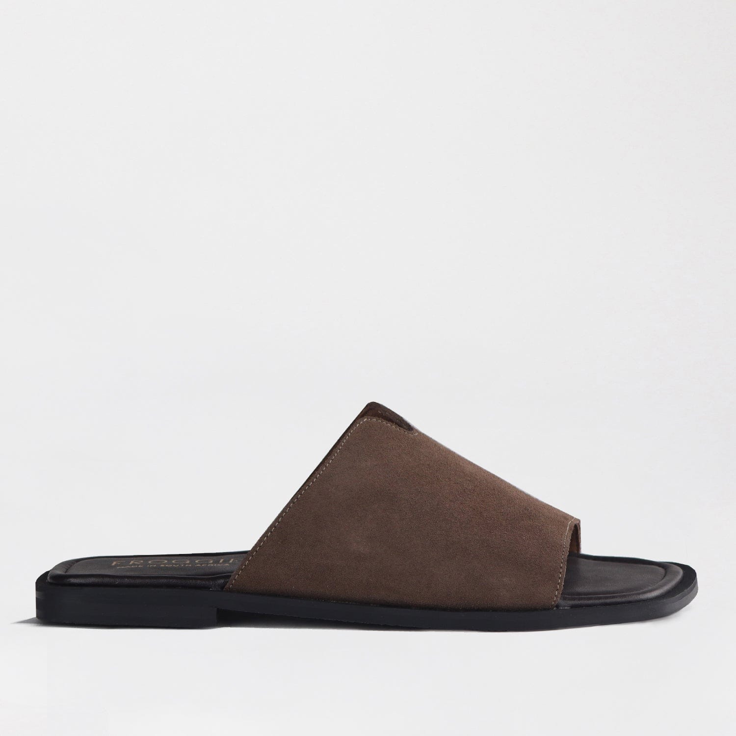 Women's Leather Slide Sandal Square Toe Comfort – Froggie Shoes