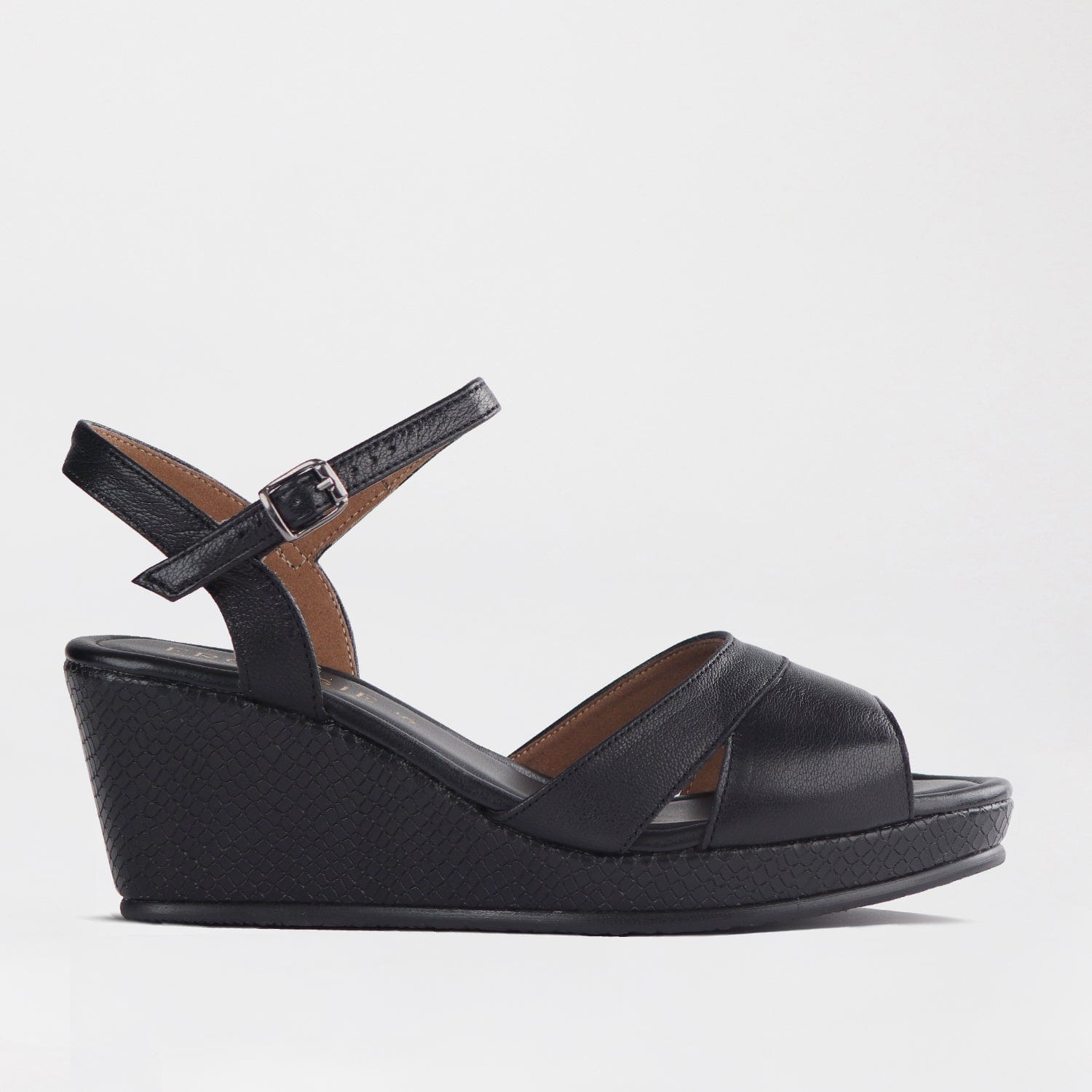 Froggie Shoes Shoes 4 / Black Multi / 12875 Slingback Peep Toe Wedge Sandal Black Multi - 12875