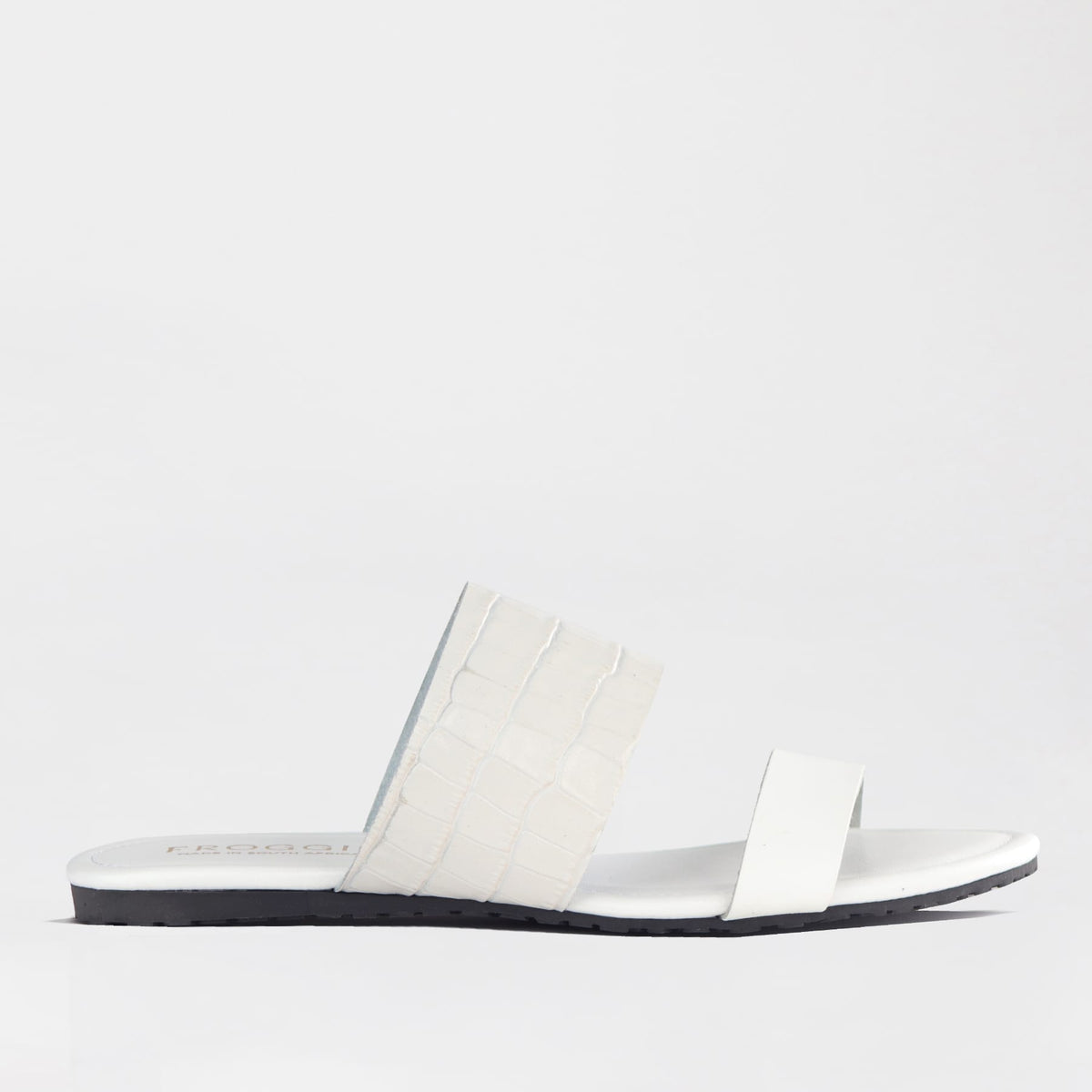 Froggie Shoes Shoes 4 / White Multi / 13082 Two Strap Mule Sandal