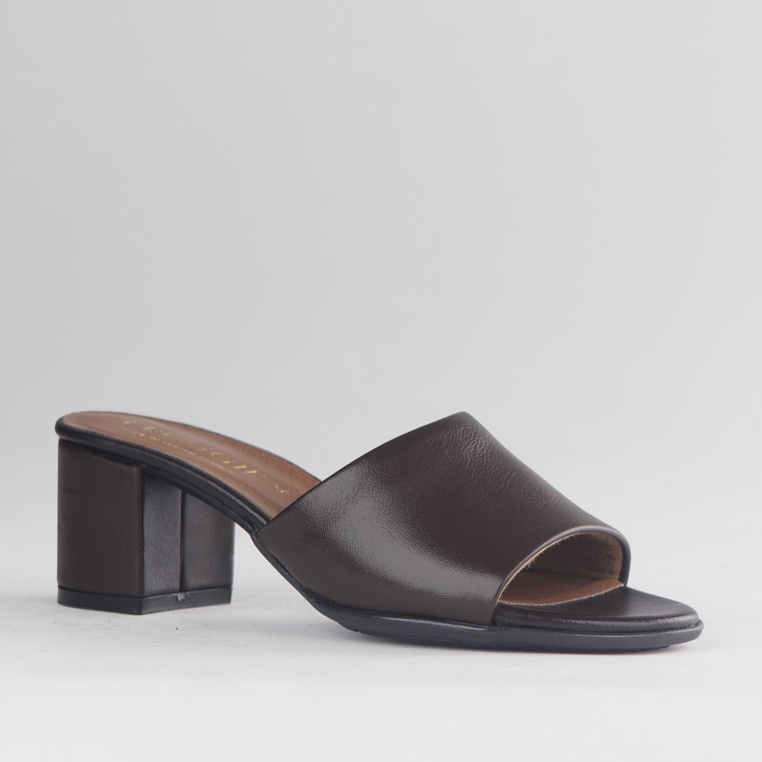 Froggie Shoes Shoes Block Heel Mule Sandal in Brown - 12968