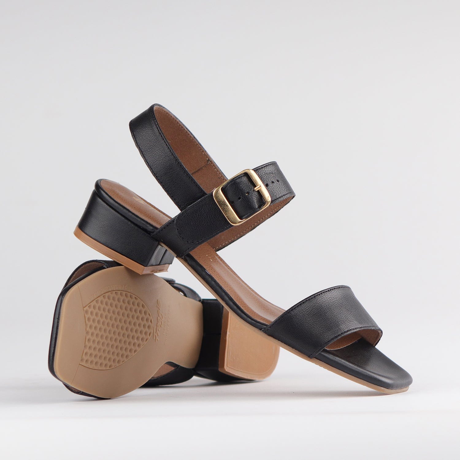 Froggie Shoes Shoes Block Heel Sandal in Black - 12408
