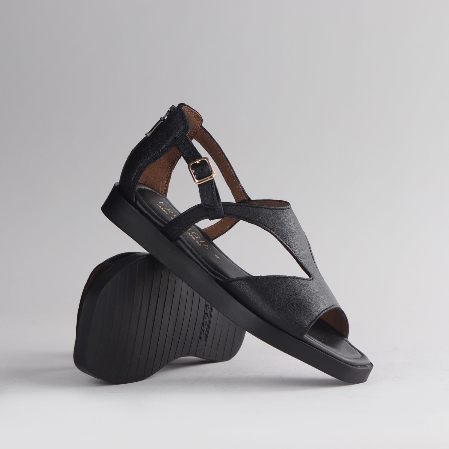 Froggie Shoes Shoes Close Back T-Bar Flat Sandal in Black - 12888