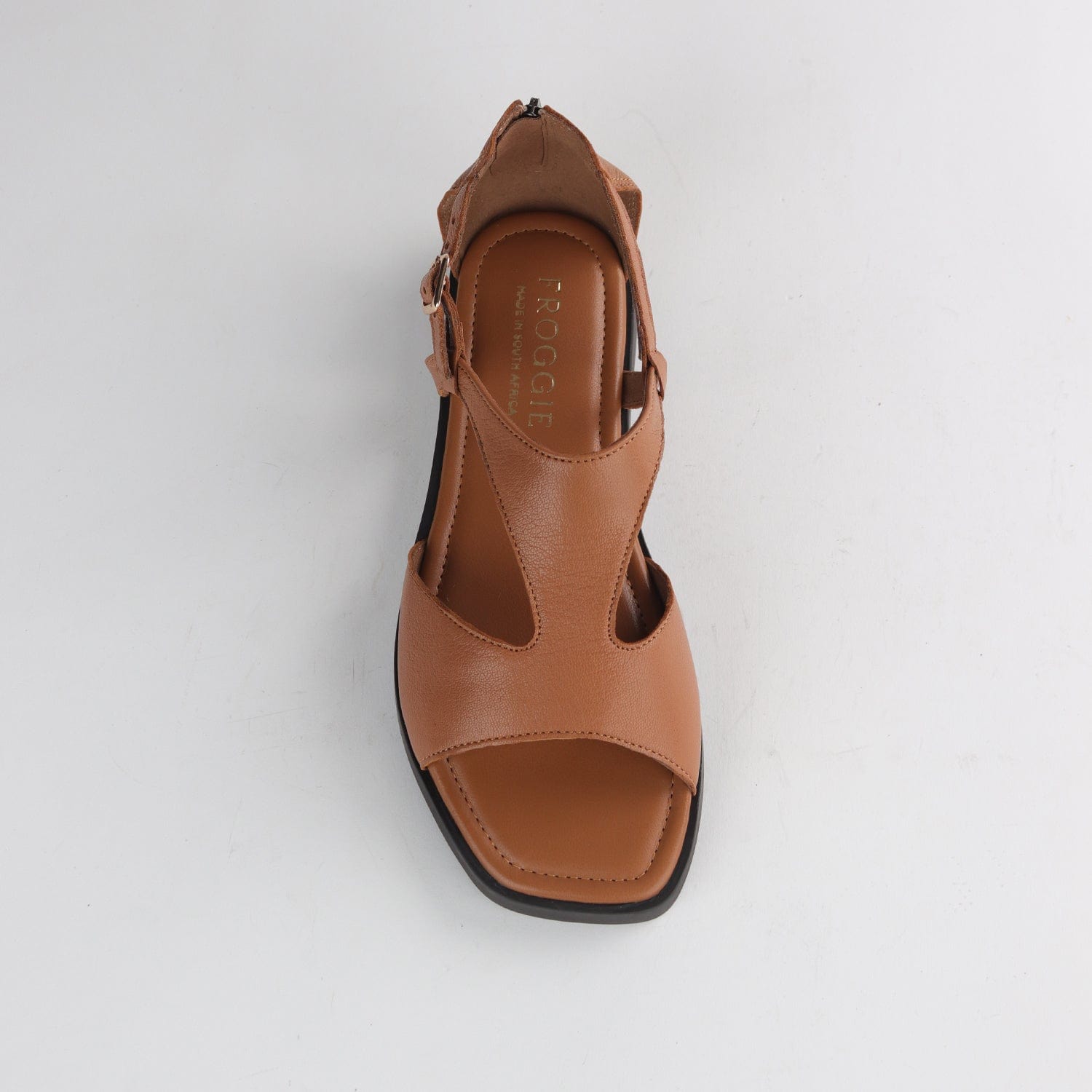 Froggie Shoes Shoes Close Back T-Bar Flat Sandal in Tan - 12888