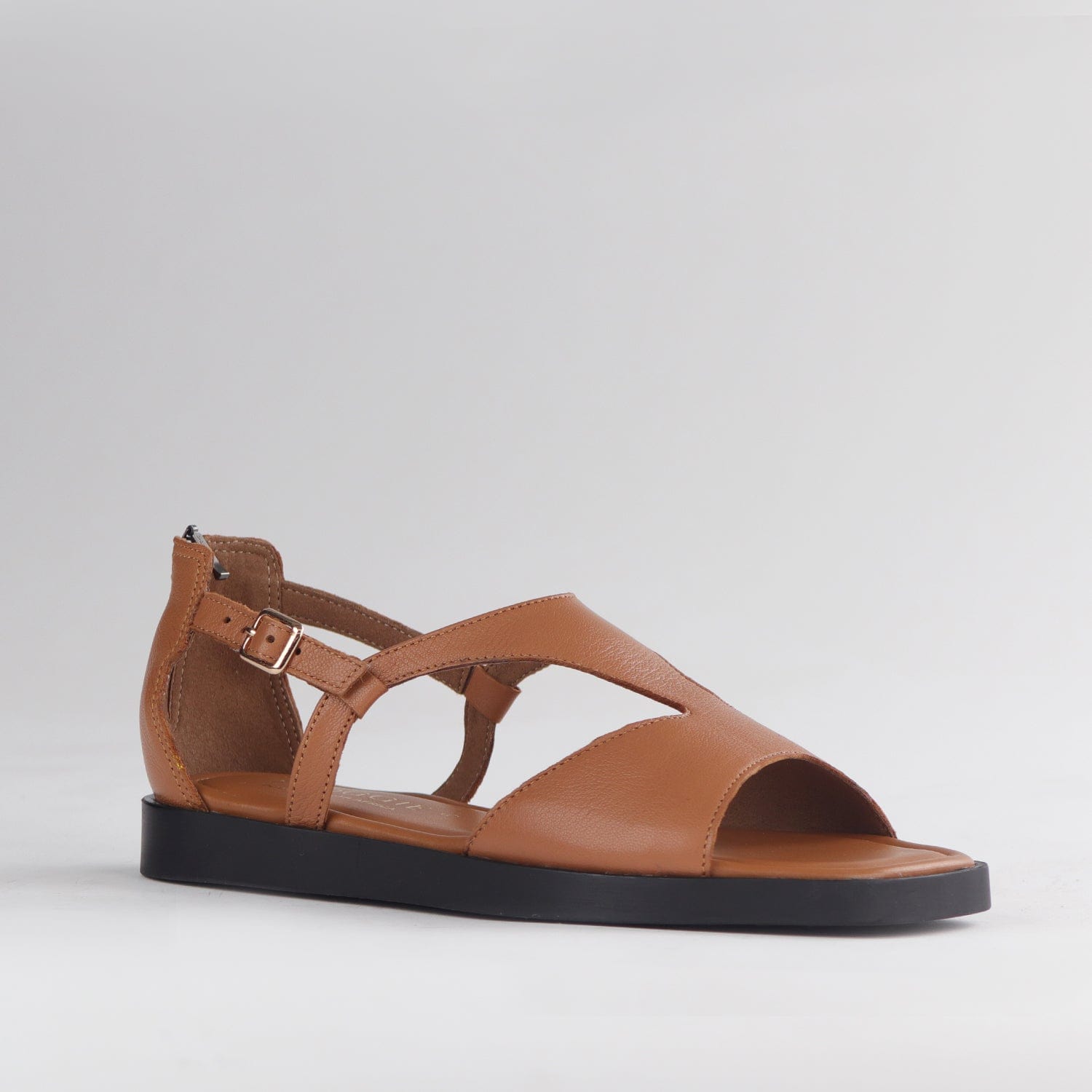 Froggie Shoes Shoes Close Back T-Bar Flat Sandal in Tan - 12888