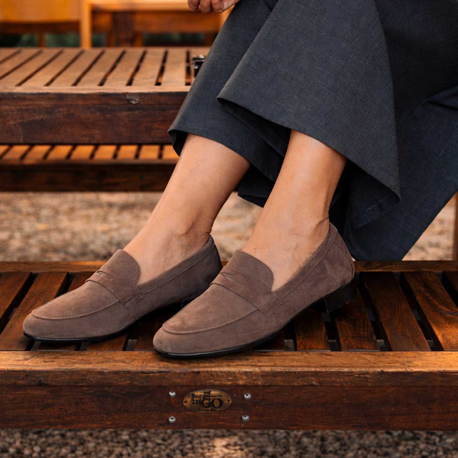 Froggie Shoes Shoes Closed Loafer Suede in Brown - 13029