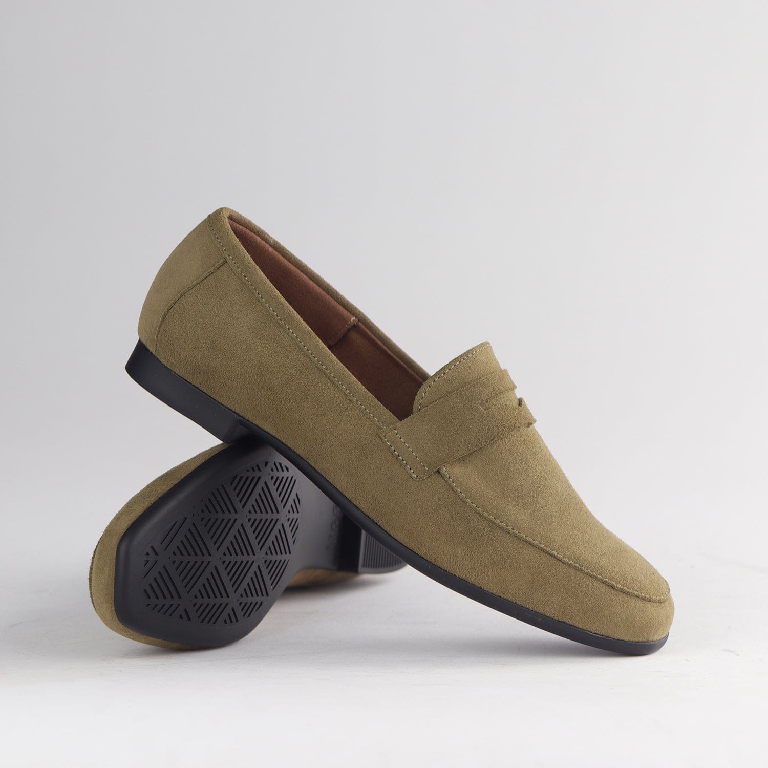 Froggie Shoes Shoes Closed Loafer Suede in Olive - 13029