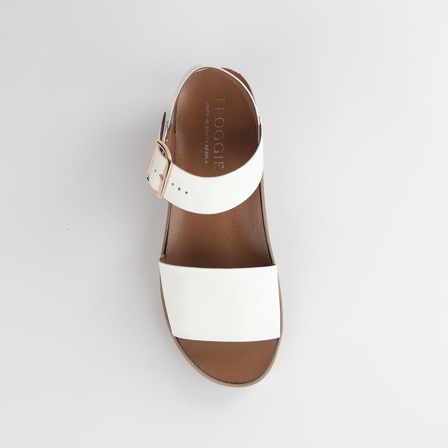 Froggie Shoes Shoes Double Band Wedge Slingback Sandal with Removable Footbed White - 12877