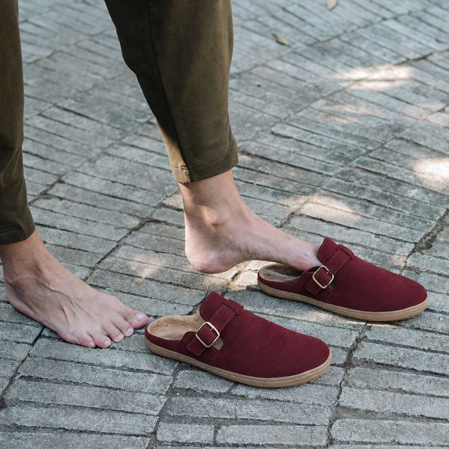 Froggie Shoes Shoes Froggie Women’s Barefoot Furlined Clog- Burgundy Suede-12898