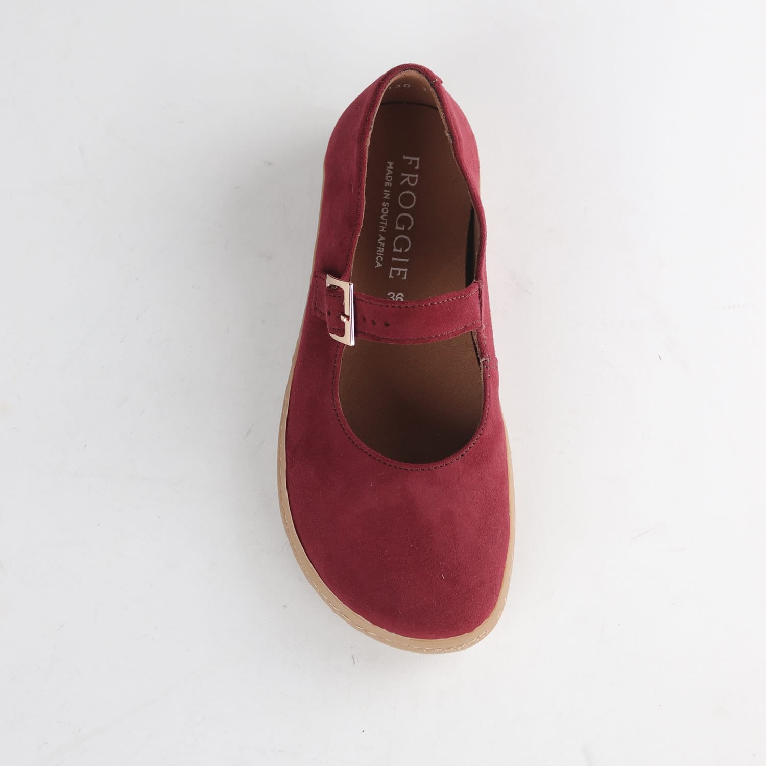 Froggie Shoes Shoes Froggie Women’s Barefoot Mary Jane- Removable Footbed- Burgandy Suede -12972