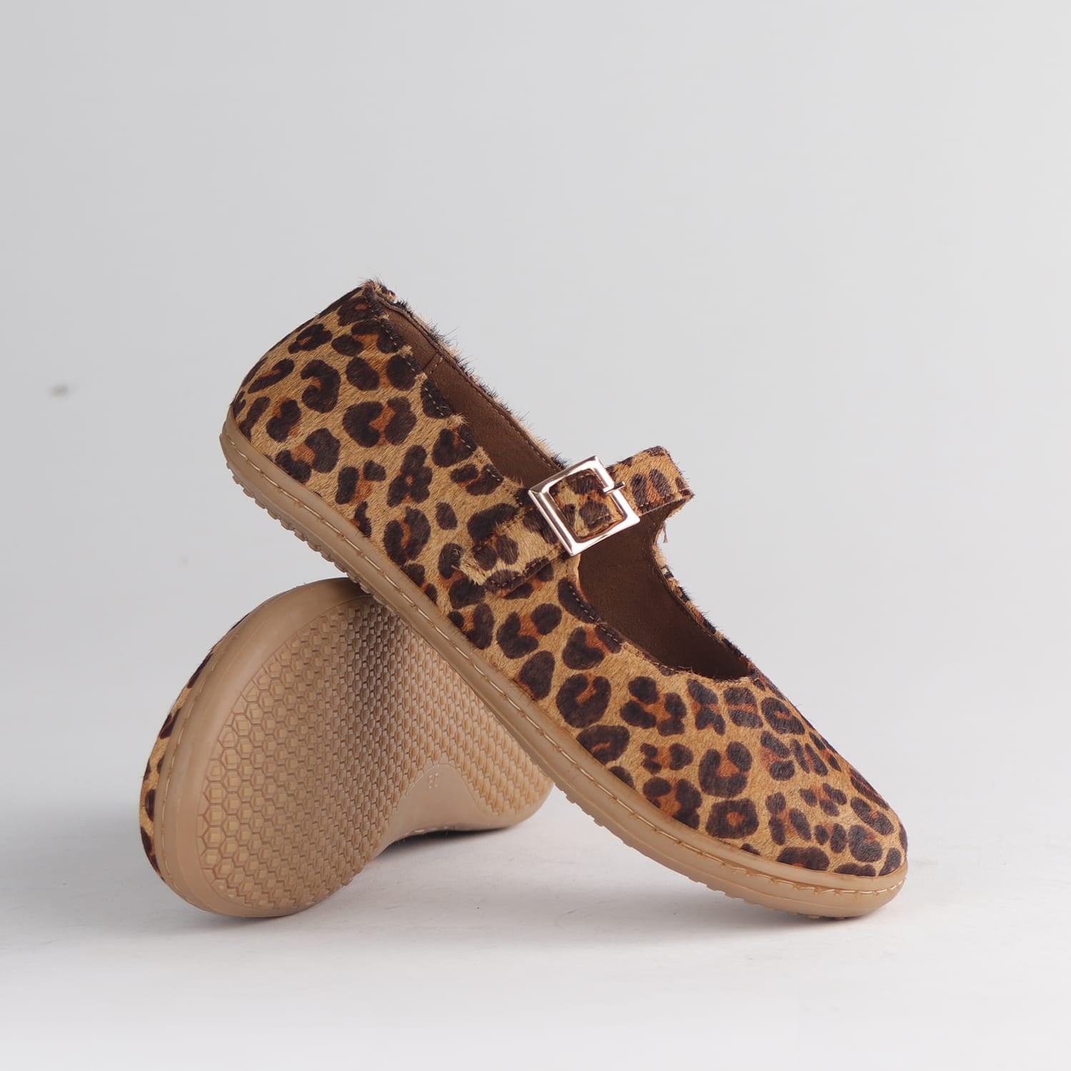 Froggie Shoes Shoes Froggie Women’s Barefoot Mary Jane- Removable Footbed- Cheetah Print Leather 12972